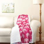 Lush Decor Elephant Parade Throw Blanket, 60 x 50, Pink