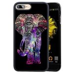 Hipster Elephant Case for iPhone 7 Plus / iPhone 8 Plus Customized Design by MERVELLE TPU and PC Black Shock-Proof Protective Case [Anti-Slippery]