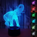 WANTASTE 3D Cheering Elephant Lamp, Optical Illusion Night Light for Room Decor & Nursery, Cool Birthday Gifts & 7 Color Changing Toys for Girls & Boys