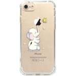 JAHOLAN iPhone 7 Case, iPhone 8 Case Amusing Whimsical Design Clear Bumper TPU Soft Case Rubber Silicone Cover for iPhone 7 iPhone 8 – Elephant Cute