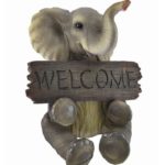 Adorable `Pachy Princess` Baby Elephant `Welcome` Sign Home Decor