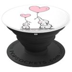 Cute Baby Mom Elephant Pink Heart Balloons – PopSockets Grip and Stand for Phones and Tablets