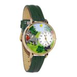 Whimsical Watches Unisex G0150018 Elephant Hunter Green Leather Watch