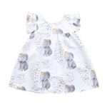 FORESTIME Summer Girls Dresses,Casual Cartoon Print Elephant Ruffer Sleelves Sundresses