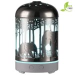 Essential Oil Diffuser -120ml Cool Mist Humidifier -14 Color LED Nihgt lamps -Crafts Ornaments All in One is The Round Rich Upgrade Whisper-Quiet Ultrasonic Metal Elephant Humidifiers US 120V