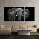 wall26 – 3 Piece Canvas Wall Art – Elephant – Modern Home Decor Stretched and Framed Ready to Hang – 16″x24″x3 Panels