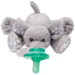 Nookums Paci-Plushies Elephant Buddies – Pacifier Holder (Plush Toy Includes Detachable Pacifier, Use with Multiple Brand Name Pacifiers)