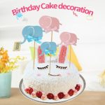 10Pcs/Set Cake Paper Pick Cute Elephant Double-Sided Cupcake Picks Decoration for Wedding Birthday Baby Shower Party Cake Decor