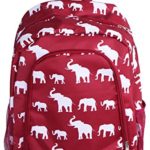 NBN-E-WB-1 Big Backpack Burgundy elephant Pattern Design