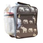 NCC17-E-GB-1 Trendy Grey White elephant Pattern Superior Quality Fashion Insulate Lunch Bag PEVA Lining