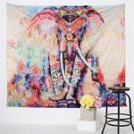 GODPASS Bohemian Tapestries Elephant Mandala Tapestry Indian Hippie Gypsy Wall Hanging Tapestry Wallpaper for Dorm Decor, Boho Picnic Throw, Beach Towel, W59 x L51, from Son