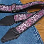 Pink Elephants Cotton USA-made TROPHY Guitar Strap