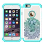 iPhone 6 Case, UrSpeedtekLive iPhone 6s Cases [Shock Absorption] Dual Layer Heavy Duty Protective Silicone Plastic Cover Case for iPhone 6/6s – Elephant(Official Micklyn Le Feuvre Product)