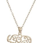 Sterling Silver Filigree Elephant Pendant Necklace, 18″