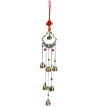 bouti1583 Tibetan Wind Chimes with 8 Bells Chinese Knot Mascot Luck Outdoor Decor Garden Patio 18.5″