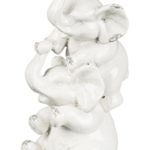 Sullivans Playful Ceramic Elephant Figurine with White Crackle Glaze (Climbing)