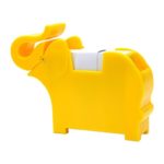 Multi-Functional Plastic Animal Figure Memo Clip Holder Stand Note Pad Dispenser Organizer, with 200Sheets Random Color 2.63″x2.63″ Memo Included (Yellow Elephant)