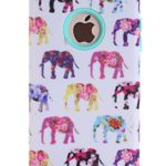 XRPow iPhone SE Case, iPhone 5S Protective Defender Case Dual Layer Hybrid Tough Shockproof Rugged Cover Soft Bumper for Apple iPhone 5 5S SE Colorful Elephant / Green