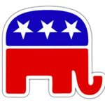 Republican Elephant Sticker RNC Logo Election Bumper Sticker Car Decal Conservative (3 Inch)