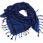 Women Multi-Colors Trendy Plaid & Houndstooth Check Soft Square Scarf Vintage Wraps Shawl (Blue, 103cmX103cm)