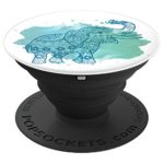 Elephant With Artistic Blue Mandala Pattern – PopSockets Grip and Stand for Phones and Tablets