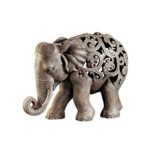 Design Toscano Anjan the Elephant Indian Decor Jali Animal Statue, 12 Inch, Polyresin, Brown Stone