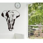 Amaonm Removable Huge Vinyl Black Africa Elephant Animal Wall Decal Animals Wall Stickers Murals Walllpaper for Classroom Kids Babys Bedroom Living Room TV Background