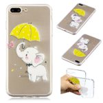 Creative Case for iPhone 7 Plus 5.5″,Transparent Soft Clear TPU Cover for iPhone 8 Plus 5.5″,Leecase Umbrella Elephant Cute Pattern Flexible Protective Case Cover for iPhone 7 Plus/8 Plus 5.5″