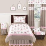 Sweet Jojo Designs 4-Piece Pink and Brown Mod Elephant Children’s and Kids Bedding Girls Twin Set