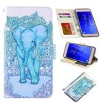 J7 2018 Case,UrSpeedtekLive Galaxy J7 Refine/J7 Aero/J7 Aura/J7 Top/J7 Star Wallet Case,Premium PU Leather Wristlet Flip Case Cover with Card Slots & Stand for Samsung Galaxy J7 2018,Elephant