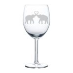 Wine Glass Goblet Elephants Making Heart (10 oz)