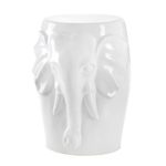 Koehler 10016509 18.125 Inch Elephant Ceramic Decorative Stool
