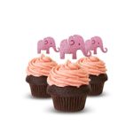Elephant Cupcake Topper 12 Pack Cupcake Topper Decoration Cake glitter foamy Baby Pink