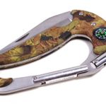 Outdoor Multi-Purpose Carabiner with Pocket Knife, Camouflage