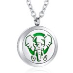 AZORA Elephant Essential Oil Diffuser Necklace Stainless Steel Aromatherapy Locket Pendant Jewelry for Boys Girls Women Gift