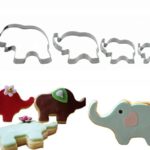 4pcs Elephant Cookie Cutter Set, Stainless Steel Elephant Shaped Baby Shower Cookie Baking Mold
