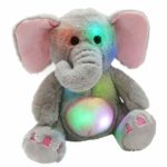 WEWILL Glow Cozy Stuffed Animals Elephant Plush Toys, Grey, 13 inch