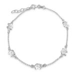 Bling Jewelry Lucky Elephant Animal Charm 925 Silver Anklet Bracelet 9in