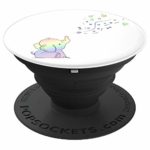 Baby Elephant PopSocket ~ Spraying Rainbow Confetti Hearts – PopSockets Grip and Stand for Phones and Tablets