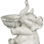 Sullivans Ceramic Elephant Figurine, 5.5 x 5.5 Inches, White (CM2714)