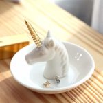 PUDDING CABIN Unicorn Cat Ring Holder Dish Jewelry Tray Trinket Dish Girls Women Birthday