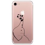 Qissy iPhone 7 Case Panda Clear Design Transparent TPU Cover for iPhone 7 (Panda Elephant Apple)