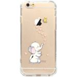 JAHOLAN iPhone 6 Case, iPhone 6S Case Amusing Whimsical Design Clear Bumper TPU Soft Case Rubber Silicone Skin Cover for iPhone 6 6S – Cute Elephant