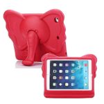 iPad Mini Kids Case, Tading Non-Toxic Child Friendly Light Weight EVA Foam Shockproof Super Protection Tablet Cover Holder with Kickstand for iPad Mini/Mini 2/ Mini 3/ Mini 4 – Elephant Design, Red