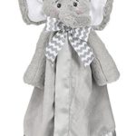 Bearington Baby Lil’ Spout Snuggler, Gray Elephant Plush Stuffed Animal Security Blanket, Lovey 15″