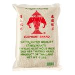 Elephant Brand Premium Quality Thai Jsamine Rice With FREE Gift ( 5 Pairs Natural Bamboo Chopsticks) By KC Commerce (Thai Long Grain Sweet Rice 5 LB)