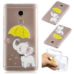 Creative Case for Xiaomi Redmi Note 4,Transparent Soft Clear TPU Cover for Xiaomi Redmi Note 4,Leecase Umbrella Elephant Cute Pattern Flexible Protective Case Cover for Xiaomi Redmi Note 4