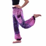 Hot Sale Pants! Auwer Yoga Pants,Women’s Rayon Print Smocked Waist Boho Harem Pants (Purple)