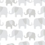 Wall Pops NU1405 Gray Elephant Parade Peel and Stick Wallpaper
