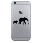 (2x) StickAny Phone Series Elephant Silhouette Sticker for iPhone, Galaxy S, LG, HTC, Sony and More! (Black)